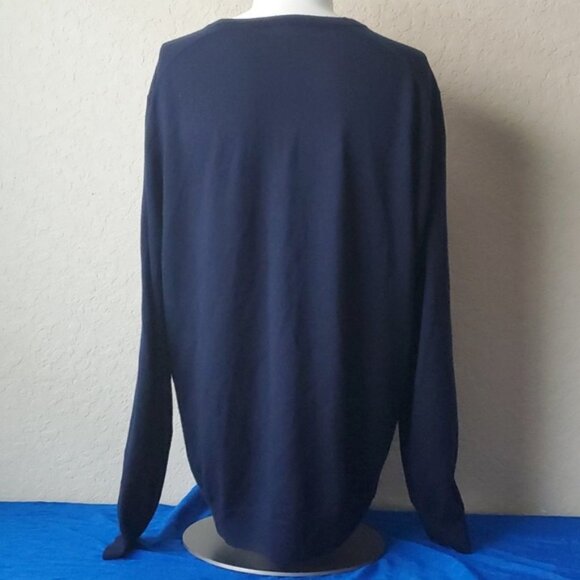 XL Brooks Brothers Extra Fine Merino Wool Crewneck Sweater navy blue - Picture 6 of 15
